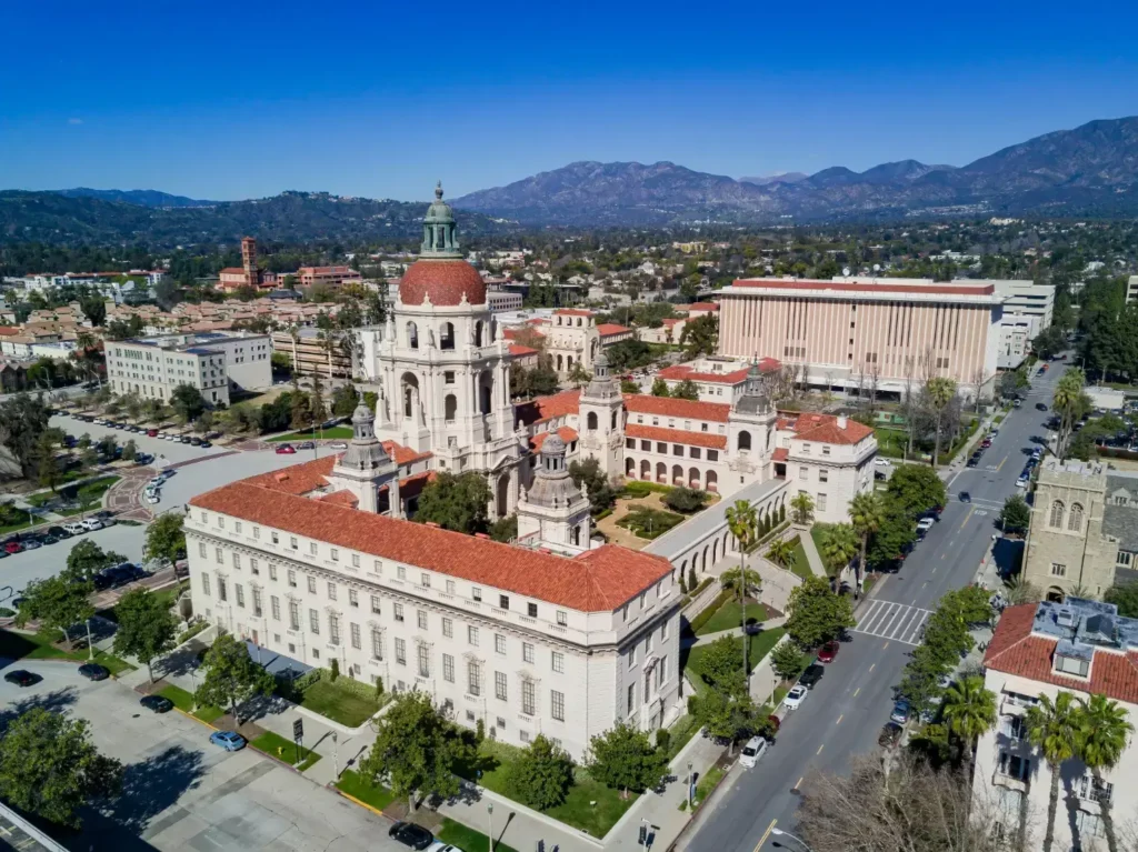 Aerial view of the Pasadena City Hall